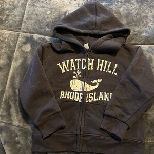 Navy Whale Print Kids Hoodie